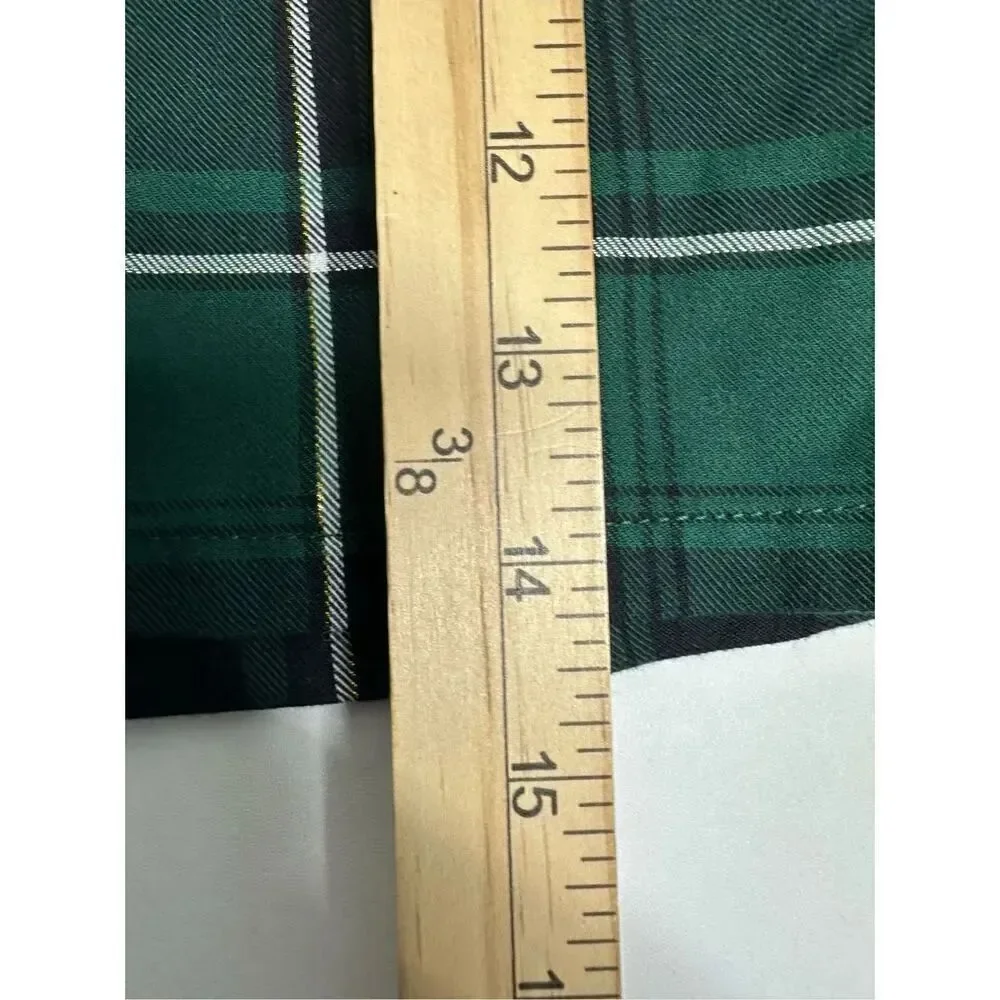 Carters Toddler Girl’s Black Green Watch Plaid Blouse Ruffle Trim Size 3T